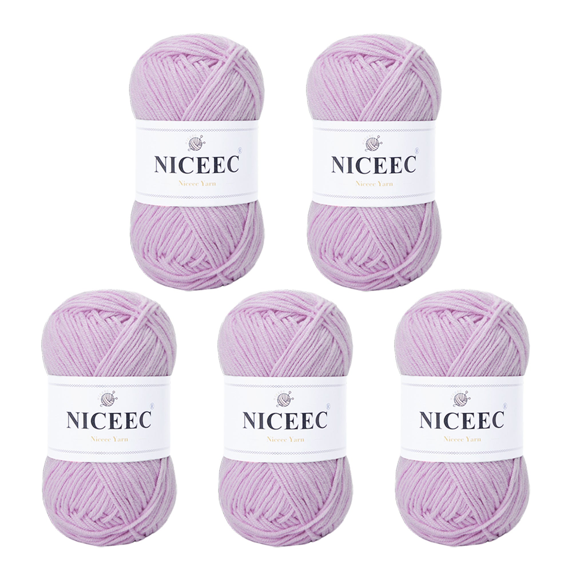NICEEC 5 Skeins Cotton Blend Yarn Soft Yarn for Crocheting Baby Blanket Yarn for Knitting Easy Use 4 Ply Yarn Multicolored Yarn for DIY Craft