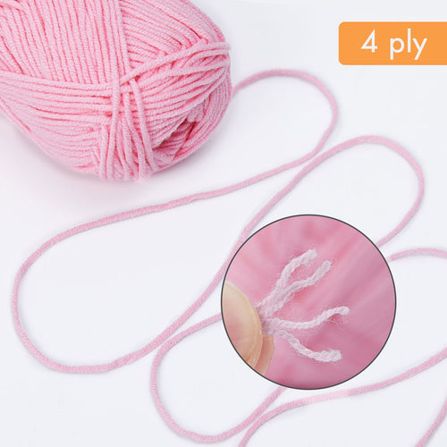 NICEEC 12 Skeins Assorted Colors Yarn Soft Cotton Blend Yarn for Crocehting Colorful Baby Blanket Yarn for Knitting Easy Use 4 Ply Yarn Multicoloed Yarn for DIY Craft