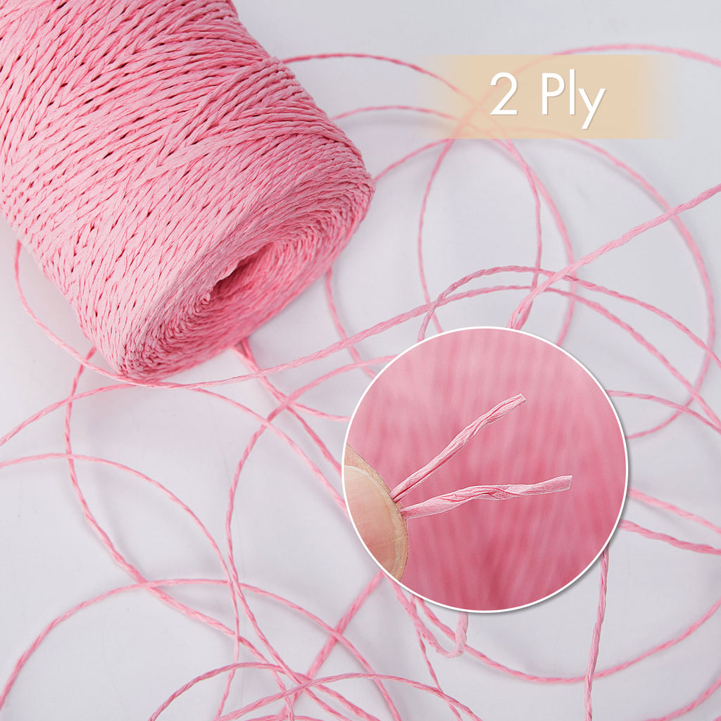 NICEEC 3 Skein Paper Yarn Easy Croceht Raffia Yarn for Crocheting Summer Sun Hat Yarn Kraft Yarn for DIY Home Décor-5.3oz×3/262yds×3 -Coffee