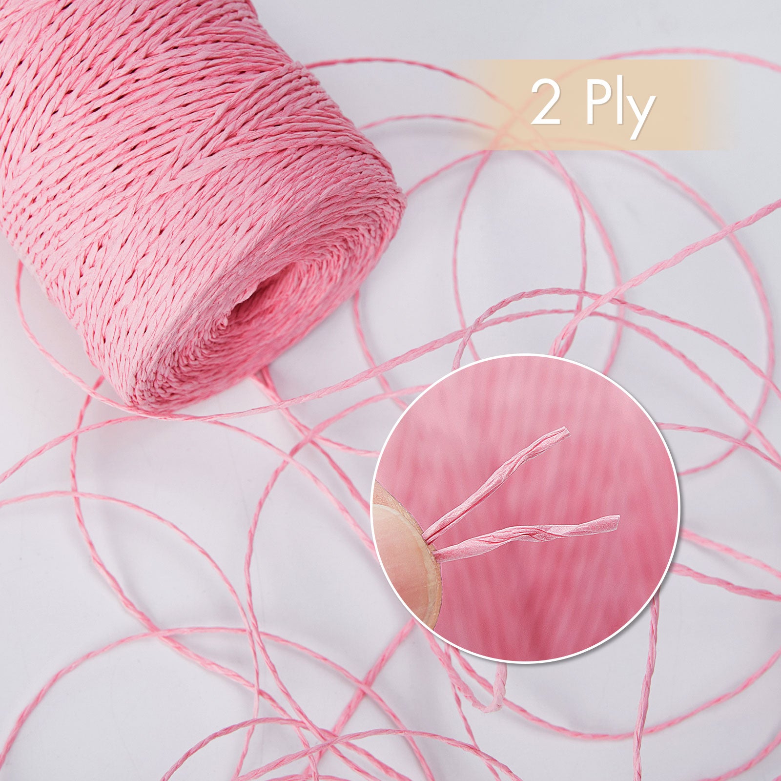 NICEEC 3 Skein Paper Yarn Easy Croceht Raffia Yarn for Crocheting Summer Sun Hat Yarn Kraft Yarn for DIY Home Décor-5.3oz×3/262yds×3 -Coffee