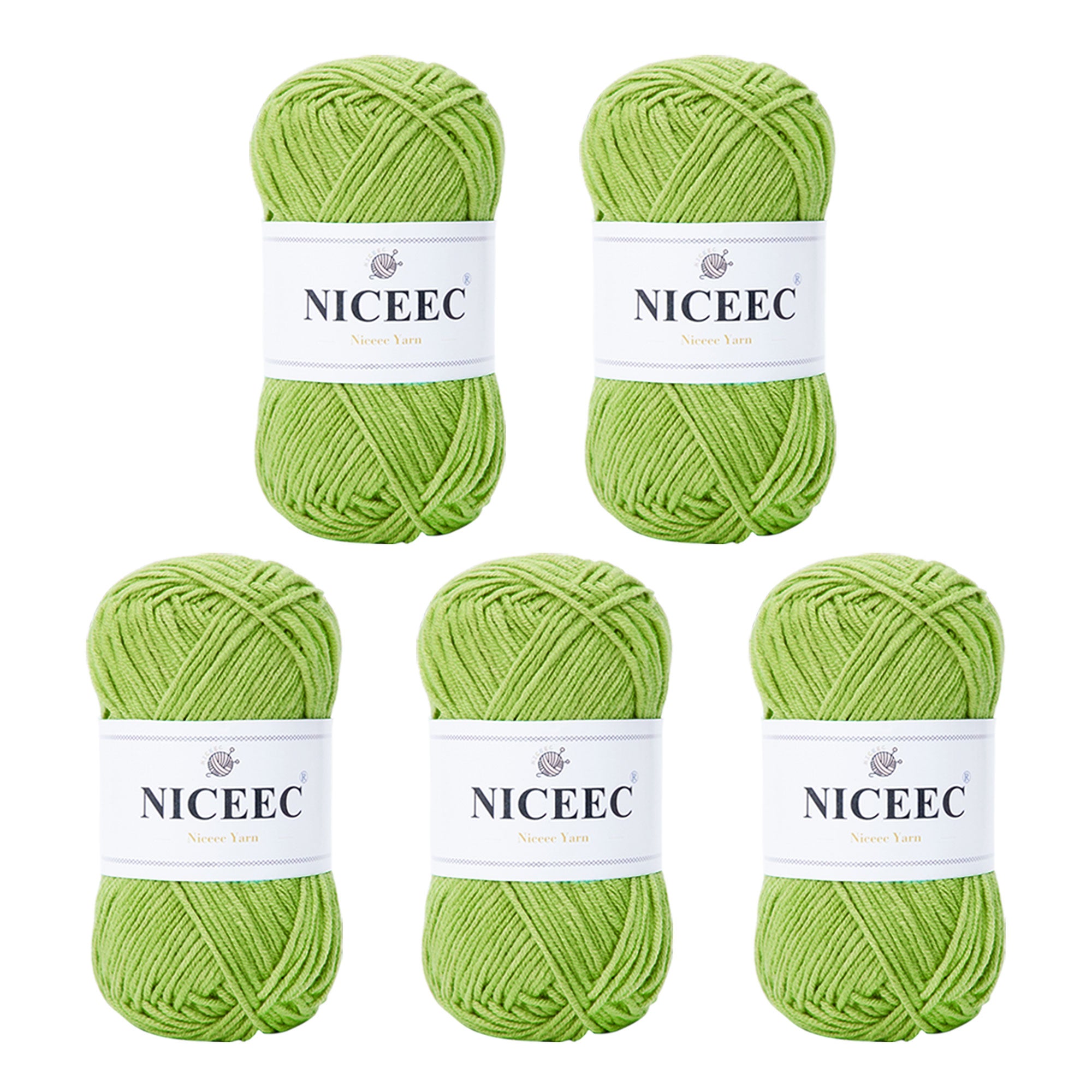 NICEEC 5 Skeins Cotton Blend Yarn Soft Yarn for Crocheting Baby Blanket Yarn for Knitting Easy Use 4 Ply Yarn Multicolored Yarn for DIY Craft