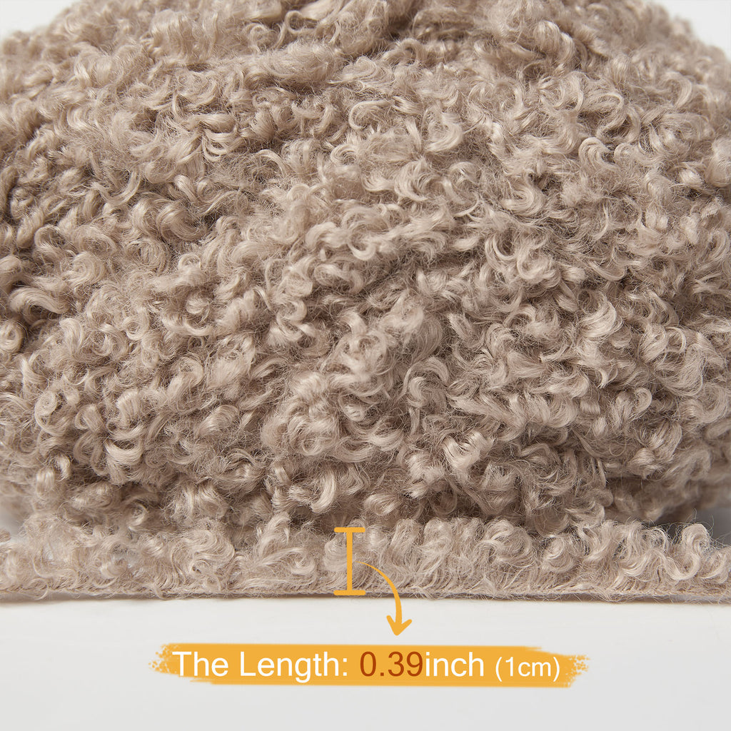 NICEEC 2 Skeins Teddy Fur Yarn Super Soft Yarn Chunky Fluffy Faux Fur Yarn Fuzzy Yarn Eyelash Yarn for Crochet Knit -Total Length 2×50m(2×55yds,3.53oz×2)