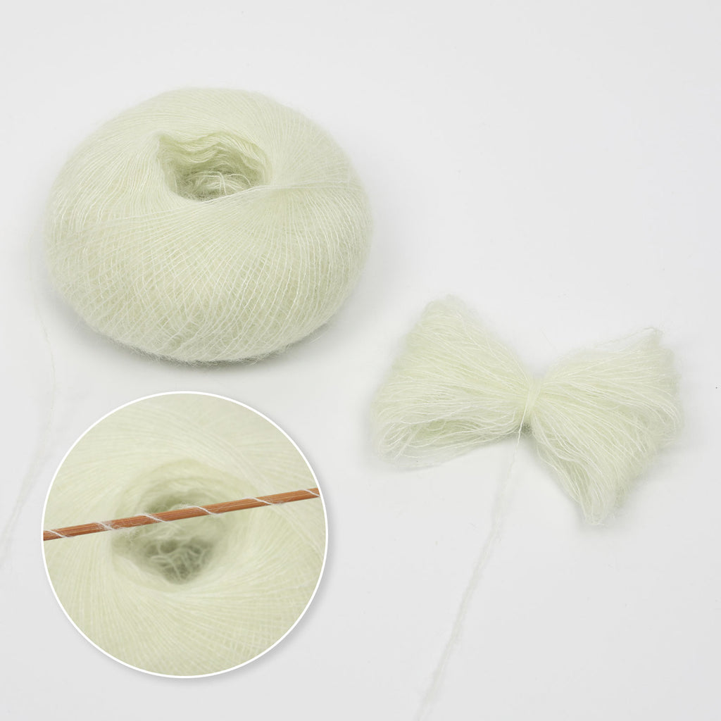 NICEEC 2 Skeins Soft Mohair Yarn, Fluffy & Fuzzy, Luxurious & Thin, Slik Wool Blend Yarn for Crochet & Knitting