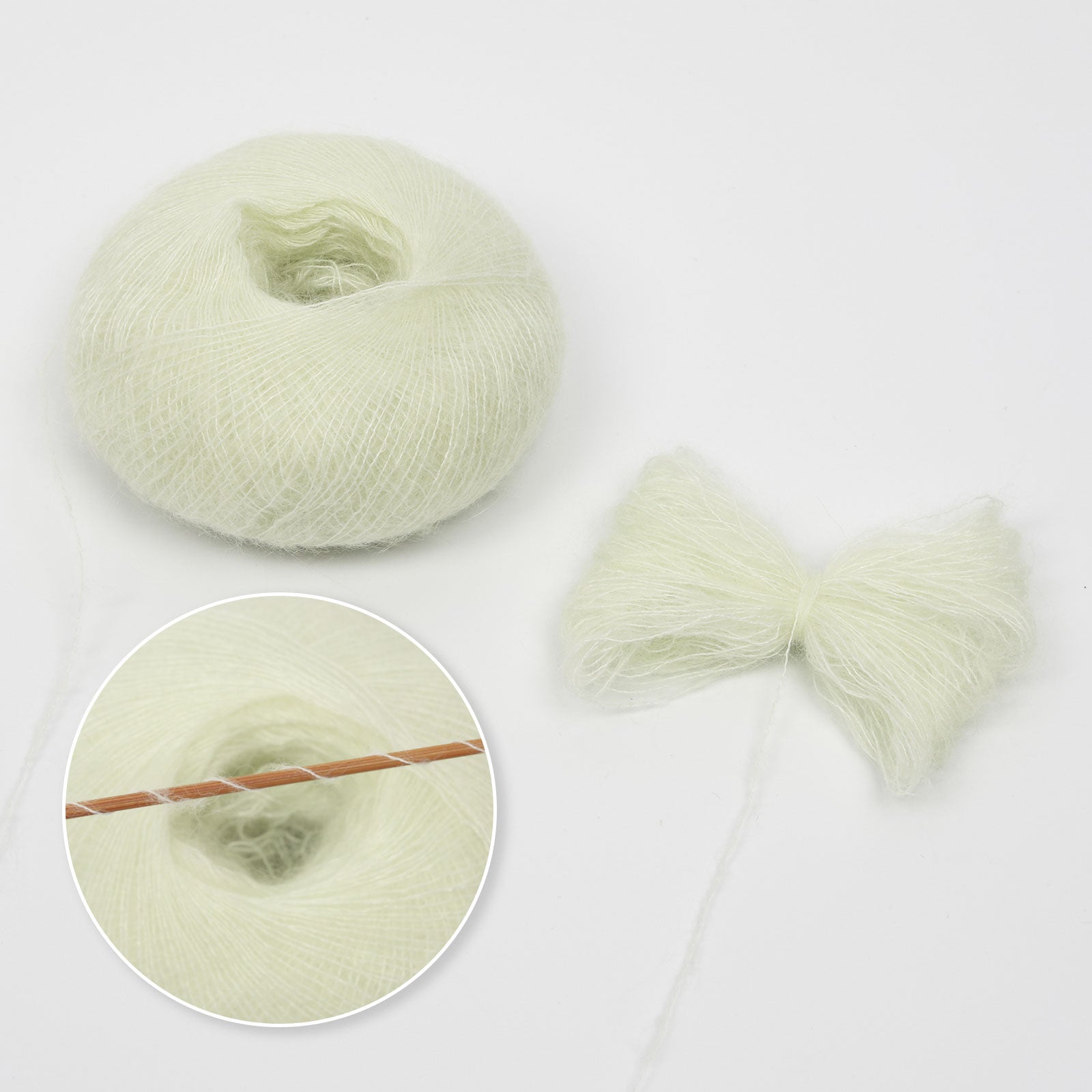 NICEEC 2 Skeins Soft Mohair Yarn, Fluffy & Fuzzy, Luxurious & Thin, Slik Wool Blend Yarn for Crochet & Knitting