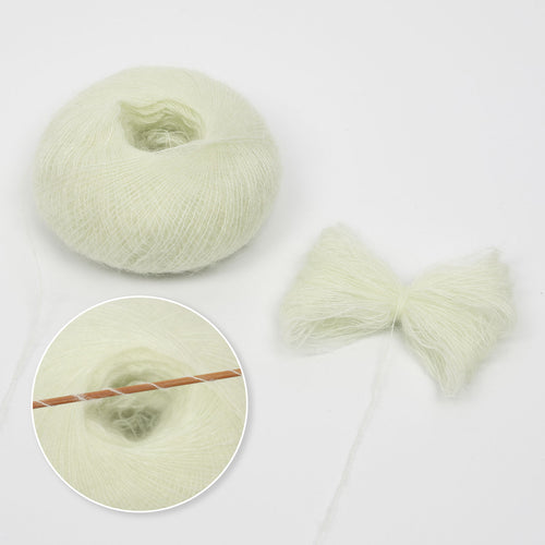 NICEEC 2 Skeins Soft Mohair Yarn, Fluffy & Fuzzy, Luxurious & Thin, Slik Wool Blend Yarn for Crochet & Knitting