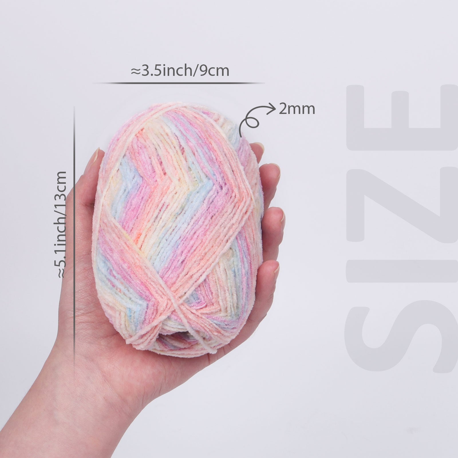NICEEC 2 Skeins Velvet Thin Chenille Yarn Blanket Yarn for Knitting Fancy Yarn for Crochet Weaving DIY Craft