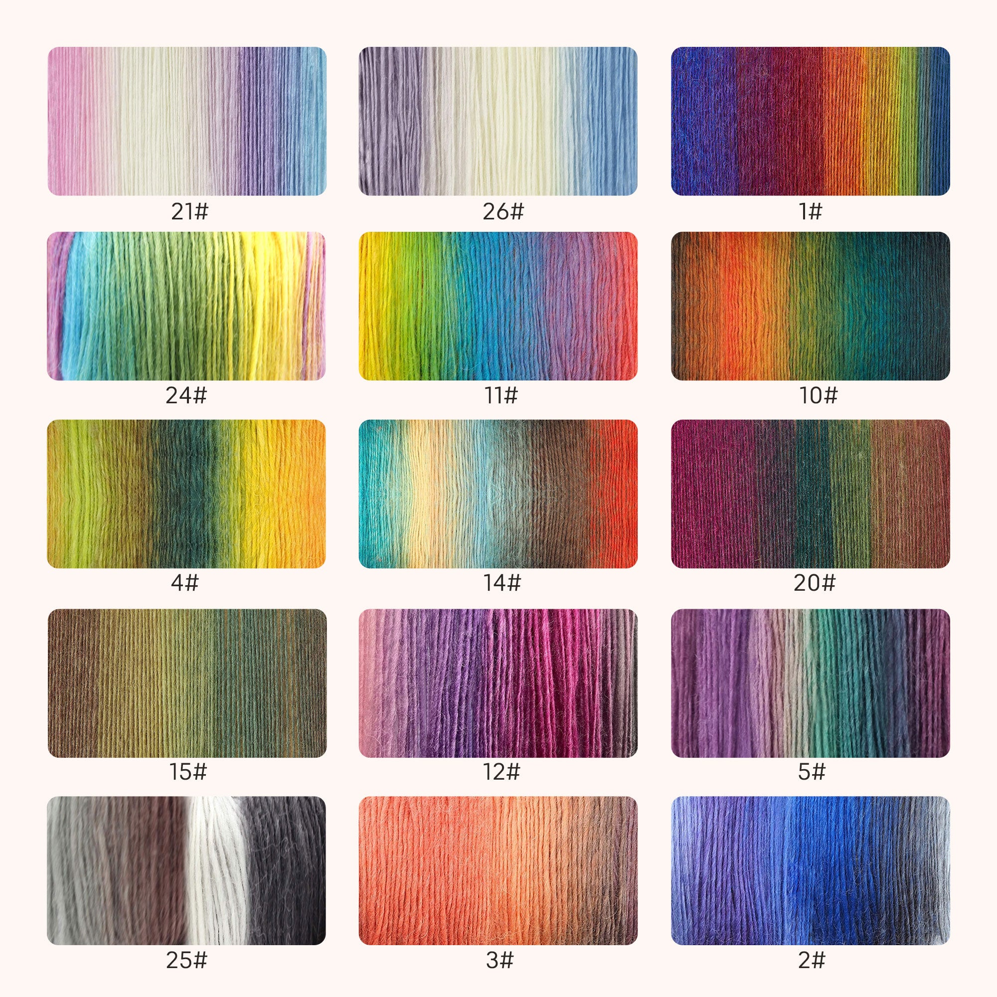 Rainbow Soft Yarn 100% Wool Gradient Multi Color Yarn for Crocheting Knit