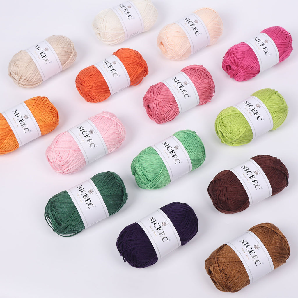 NICEEC 4 Skeins Soft Tube Yarn, 100% Acrylic, Easy Crochet & Knitting, Beginner Friendly, DIY Craft Yarn