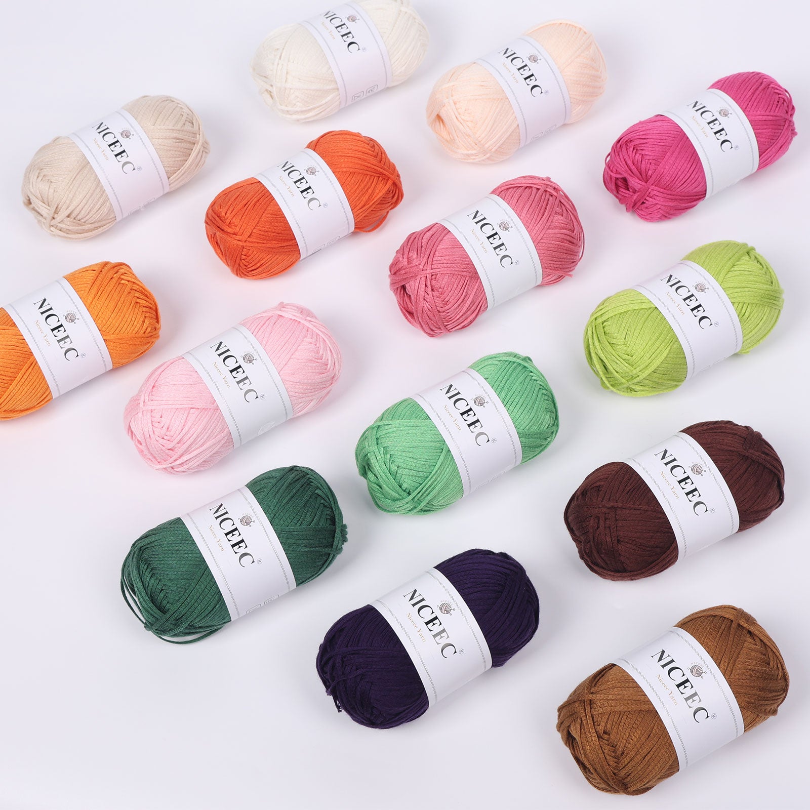 NICEEC 4 Skeins Soft Tube Yarn, 100% Acrylic, Easy Crochet & Knitting, Beginner Friendly, DIY Craft Yarn