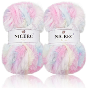 Super Soft Fur Yarn Chunky Fluffy Faux Fur Yarn Eyelash Yarn – NICEEC