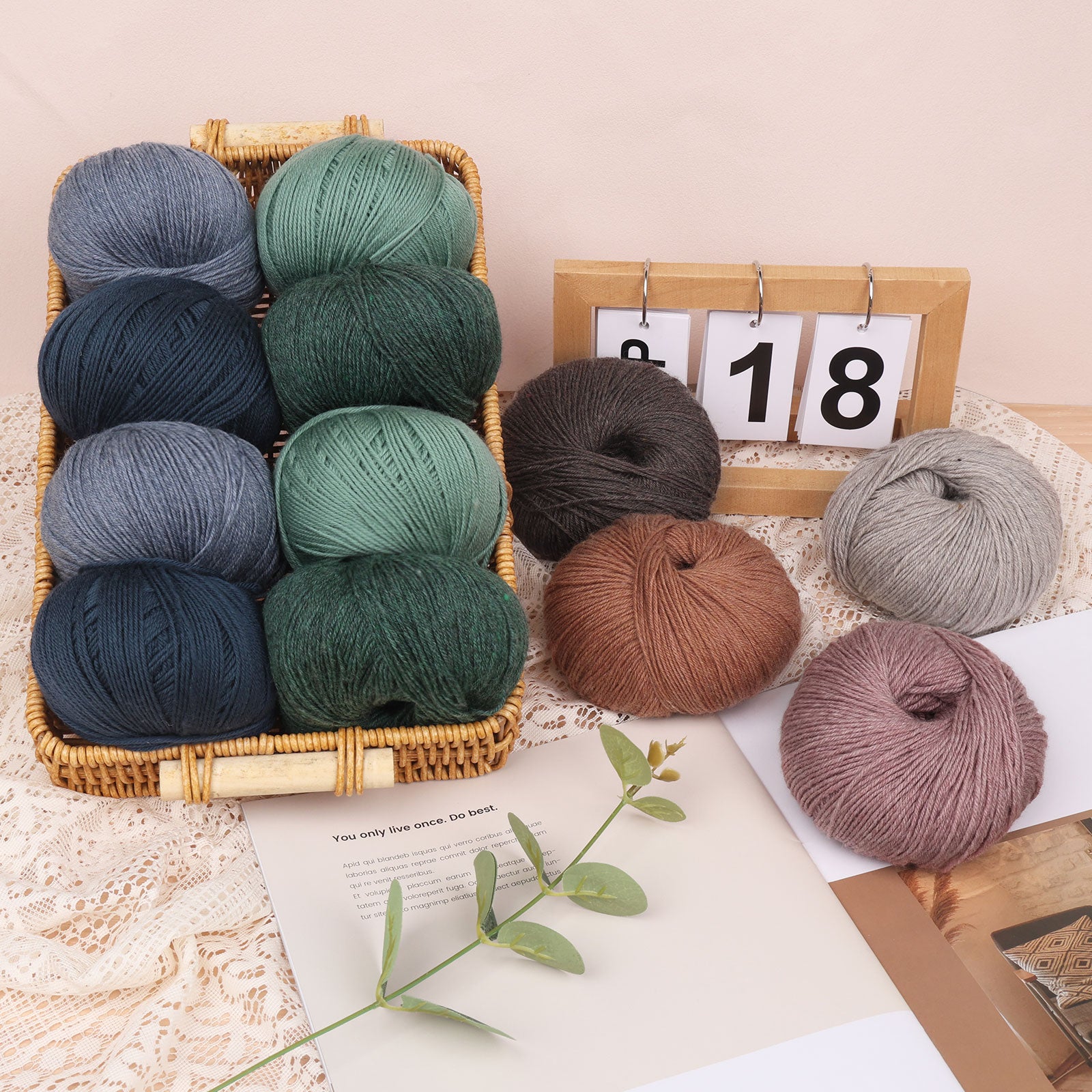 NICEEC 4 Skeins Soft Merino Wool Yarn - Soft & Warm, Finger Weight, Woolen Yarn for Crochet & Knitting