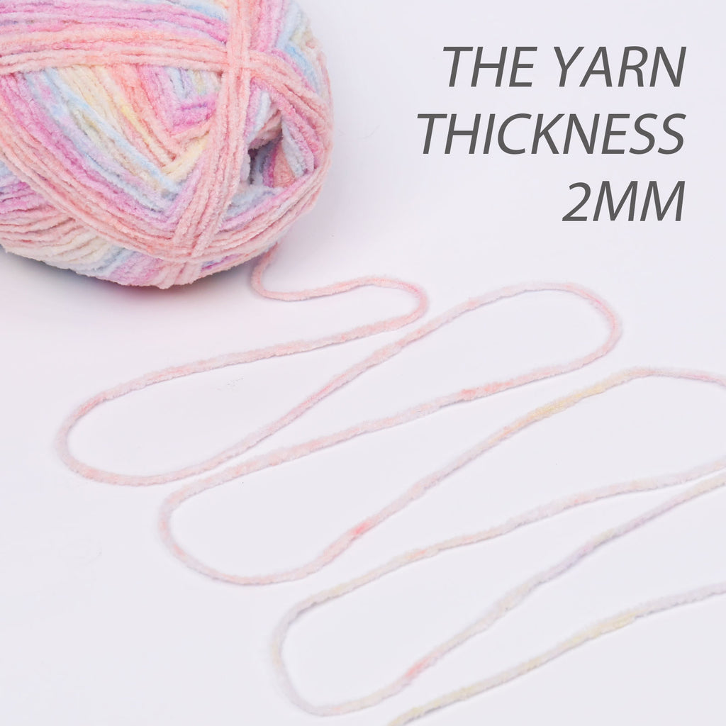 NICEEC 2 Skeins Velvet Thin Chenille Yarn Blanket Yarn for Knitting Fancy Yarn for Crochet Weaving DIY Craft