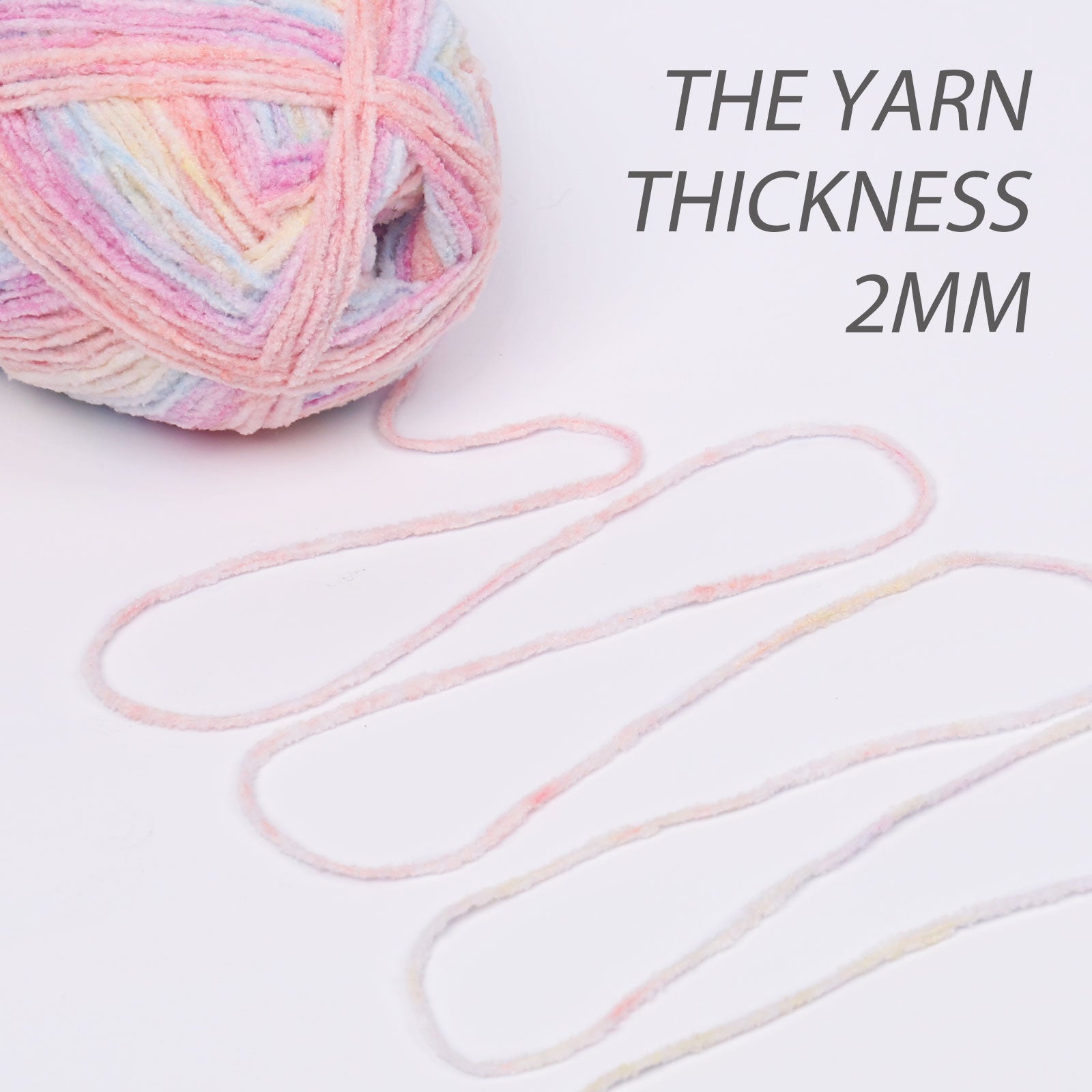 NICEEC 2 Skeins Velvet Thin Chenille Yarn Blanket Yarn for Knitting Fancy Yarn for Crochet Weaving DIY Craft
