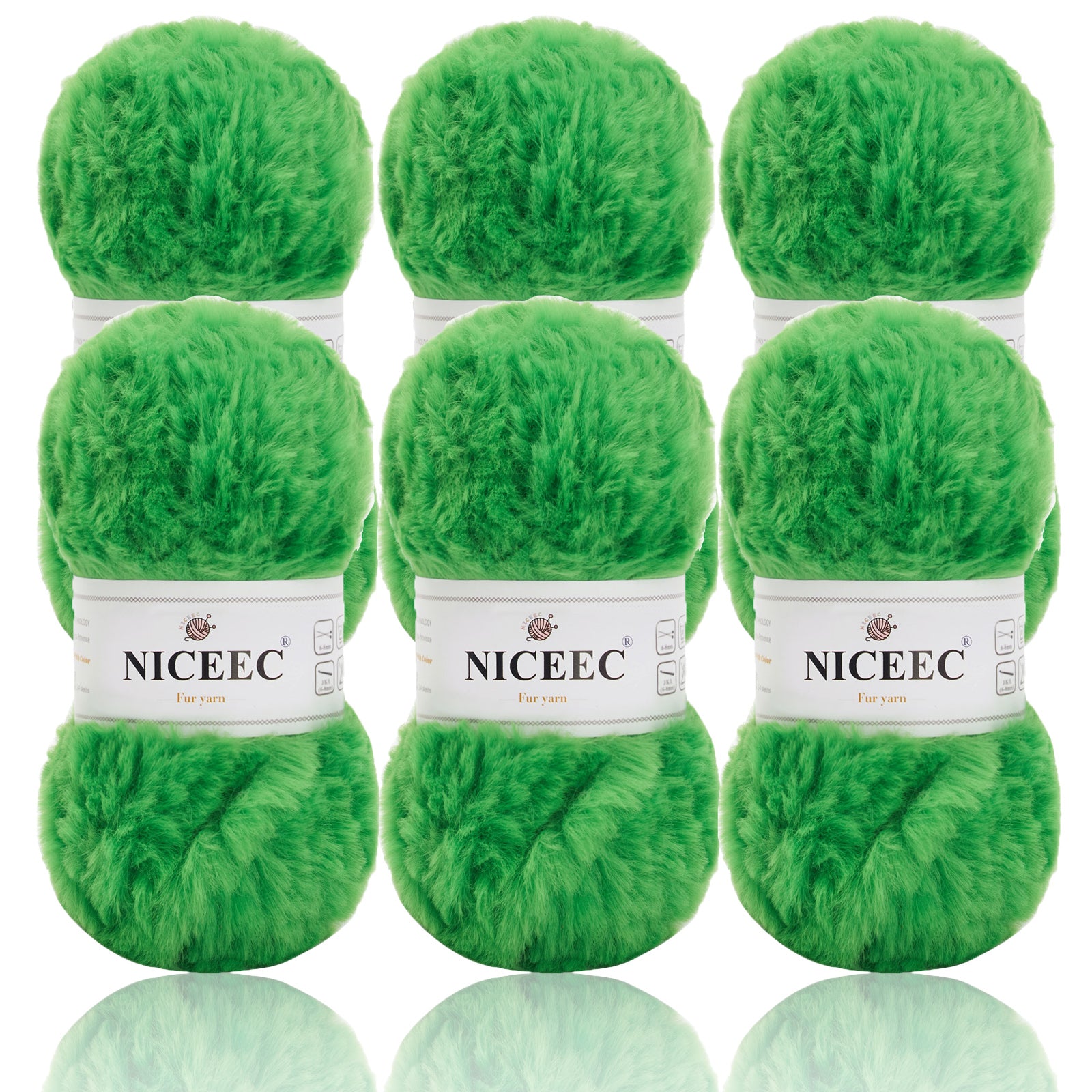NICEEC 2 Skeins Super Soft Fur Yarn Chunky Fluffy Faux Fur Yarn Eyelash Yarn for Crochet Knit -Total Length 2×32m(2×35yds,50g×2)