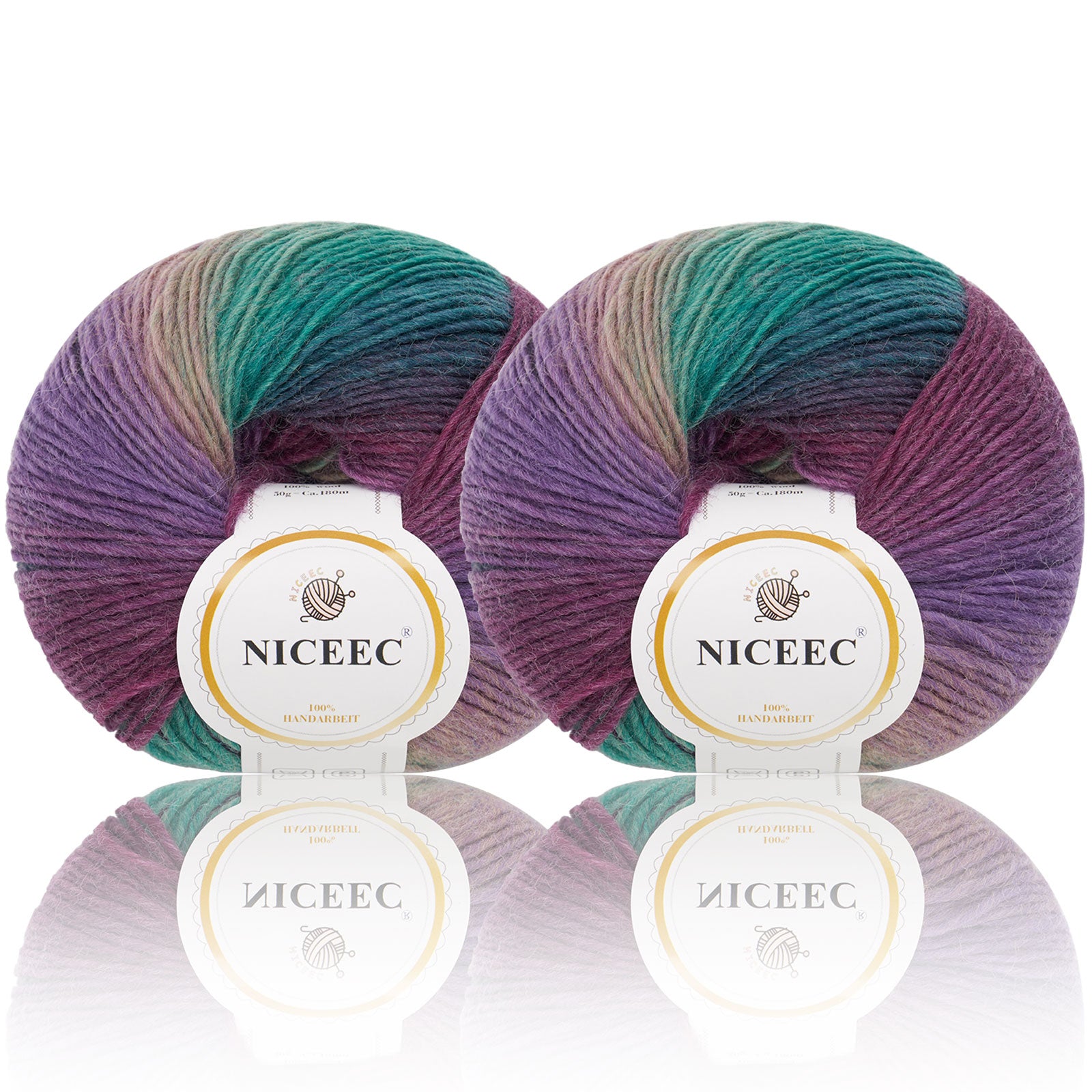 Rainbow Soft Yarn 100% Wool Gradient Multi Color Yarn for Crocheting Knit