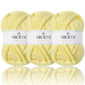 NICEEC 3 Skeins Sparkling Chenille Yarn Soft Yarn for Crochet Knitting Blanket Yarn DIY Craft Yarn for Blanket-Total Length 3×50m(3×55yds,100g×3)