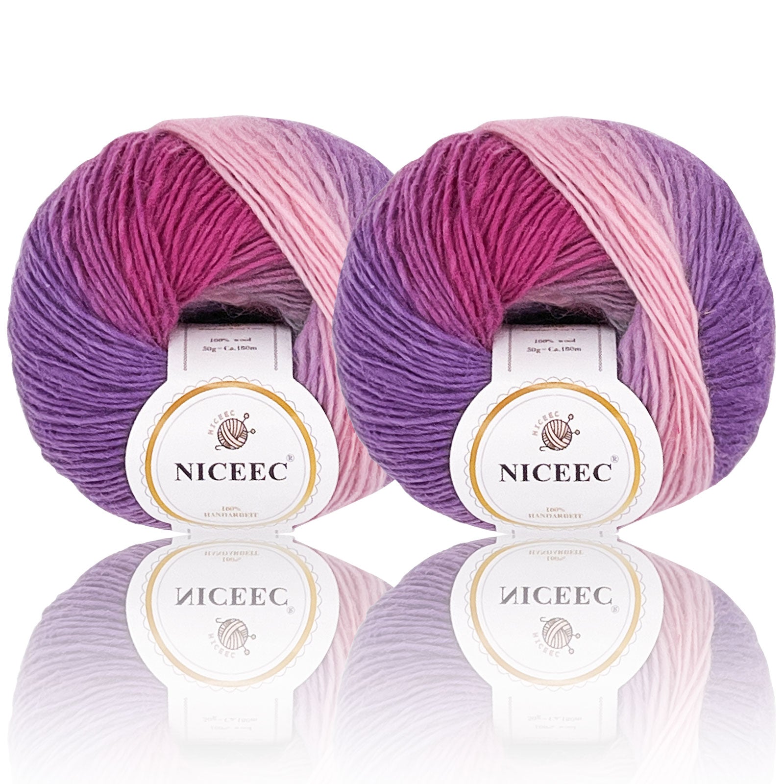 Rainbow Soft Yarn 100% Wool Gradient Multi Color Yarn for Crocheting Knit