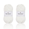 NICEEC 2 Skeins Soft T-Shirt Yarn for Crochet & Knitting -Easy Crocehted Solid Color Fabric Cloth Yarn for Handmade DIY Crafts - Bag, Basket, Cushion