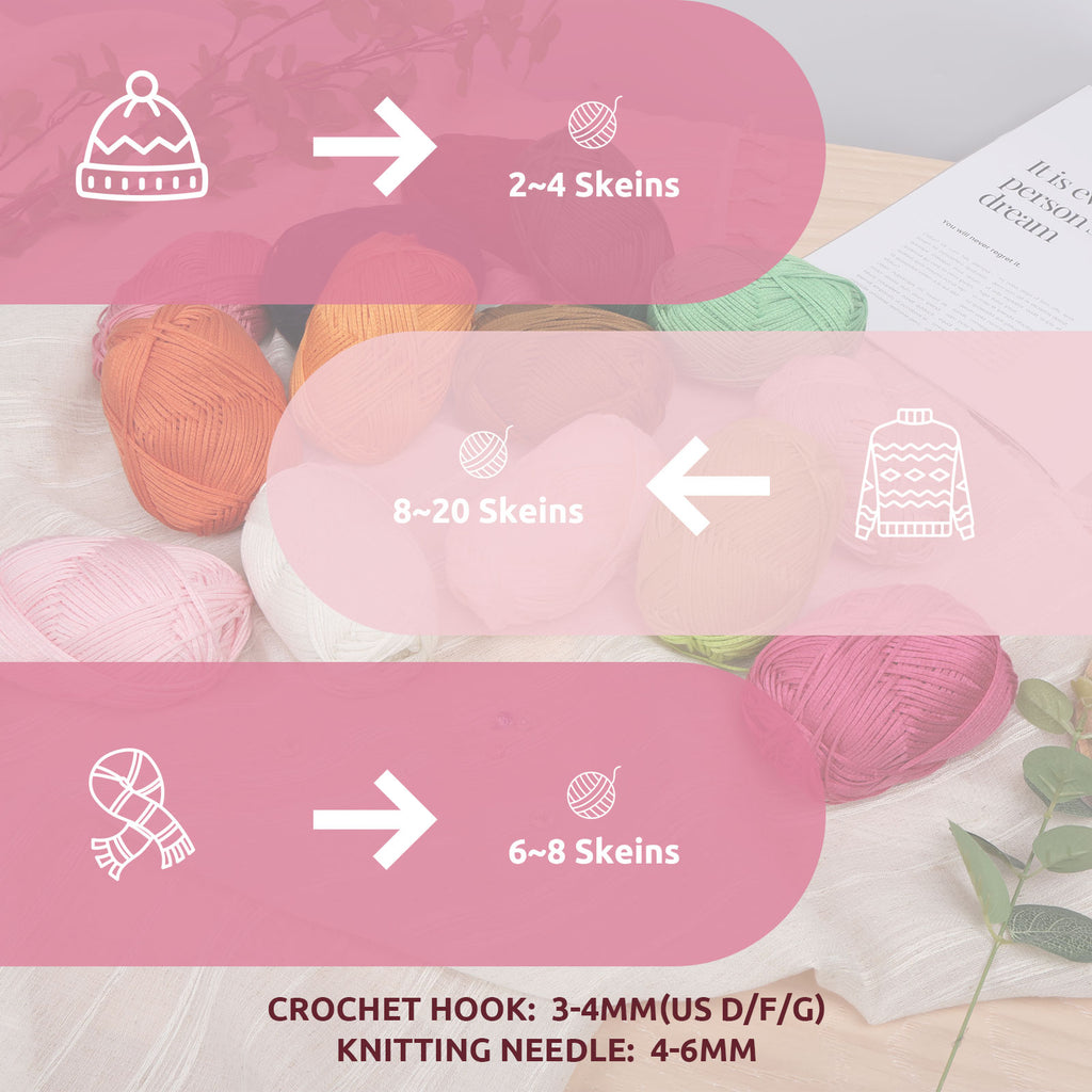 NICEEC 4 Skeins Soft Tube Yarn, 100% Acrylic, Easy Crochet & Knitting, Beginner Friendly, DIY Craft Yarn