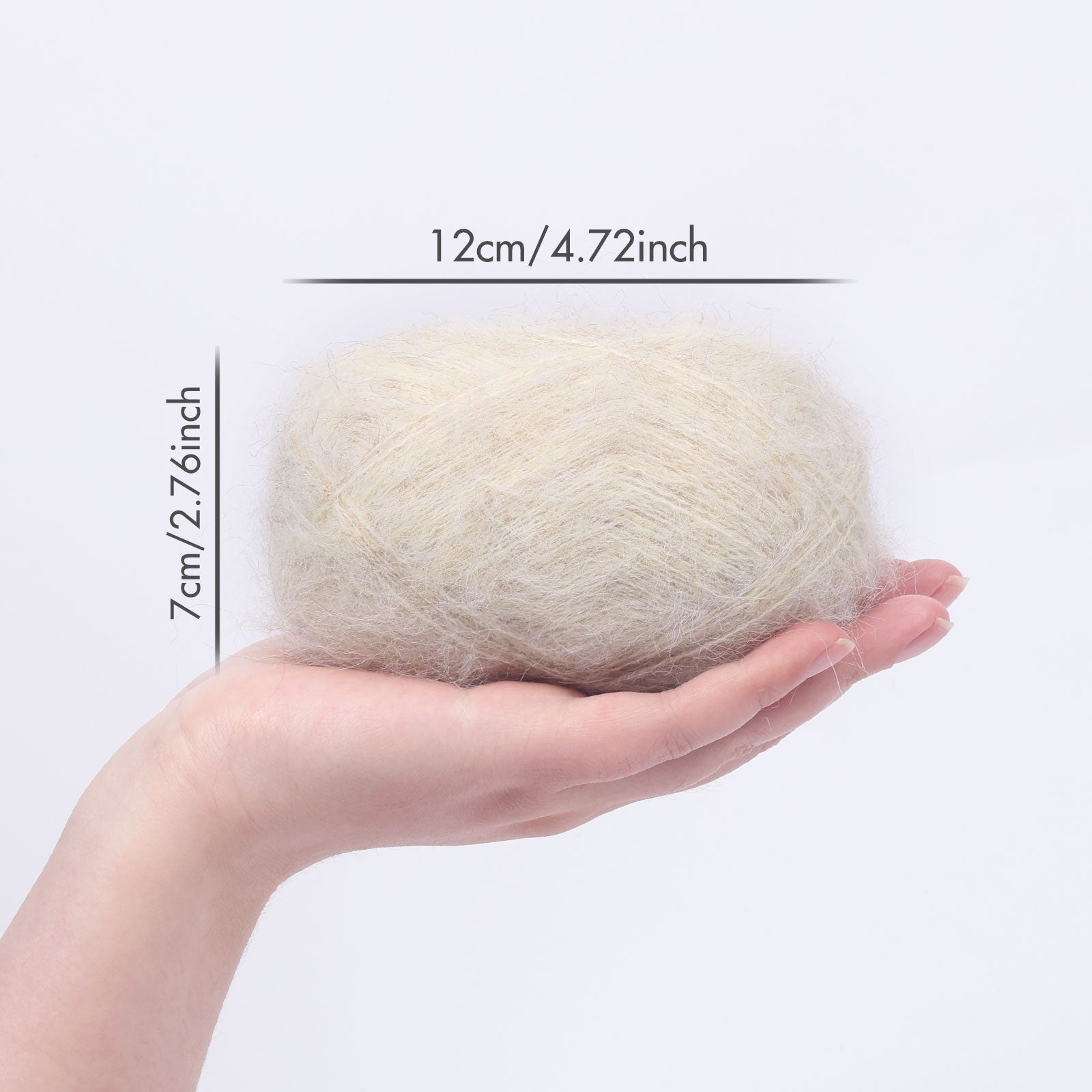 NICEEC 2 Skeins Long Pile Mohair Yarn, Fluffy & Fuzzy, Luxurious & Thin, Slik Wool Blend Yarn for Crochet & Knitting