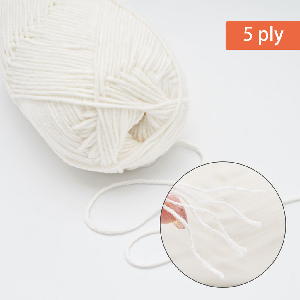 NICEEC 3 Skeins Soft Cotton Yarn 5ply Baby Cotton Yarn for Knitting Crochet Baby Weight Yarn Cotton Blend Yarn Total Length 3×220m(3×240 yds,100g×3)