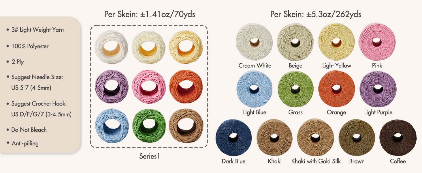 NICEEC 1 Skein Paper Yarn for Crocheting -Easy Croceht, Raffia Yarn for Sun Hat & DIY Home Decor - 5.3oz/262yds