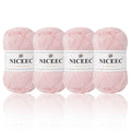 NICEEC - 4 madejas de hilo suave para bebé, 100 % algodón, para crochet, 4 capas, para mantas, manualidades, grosor de hilo, longitud total: 4 x 175 yardas/4 x 50 g 