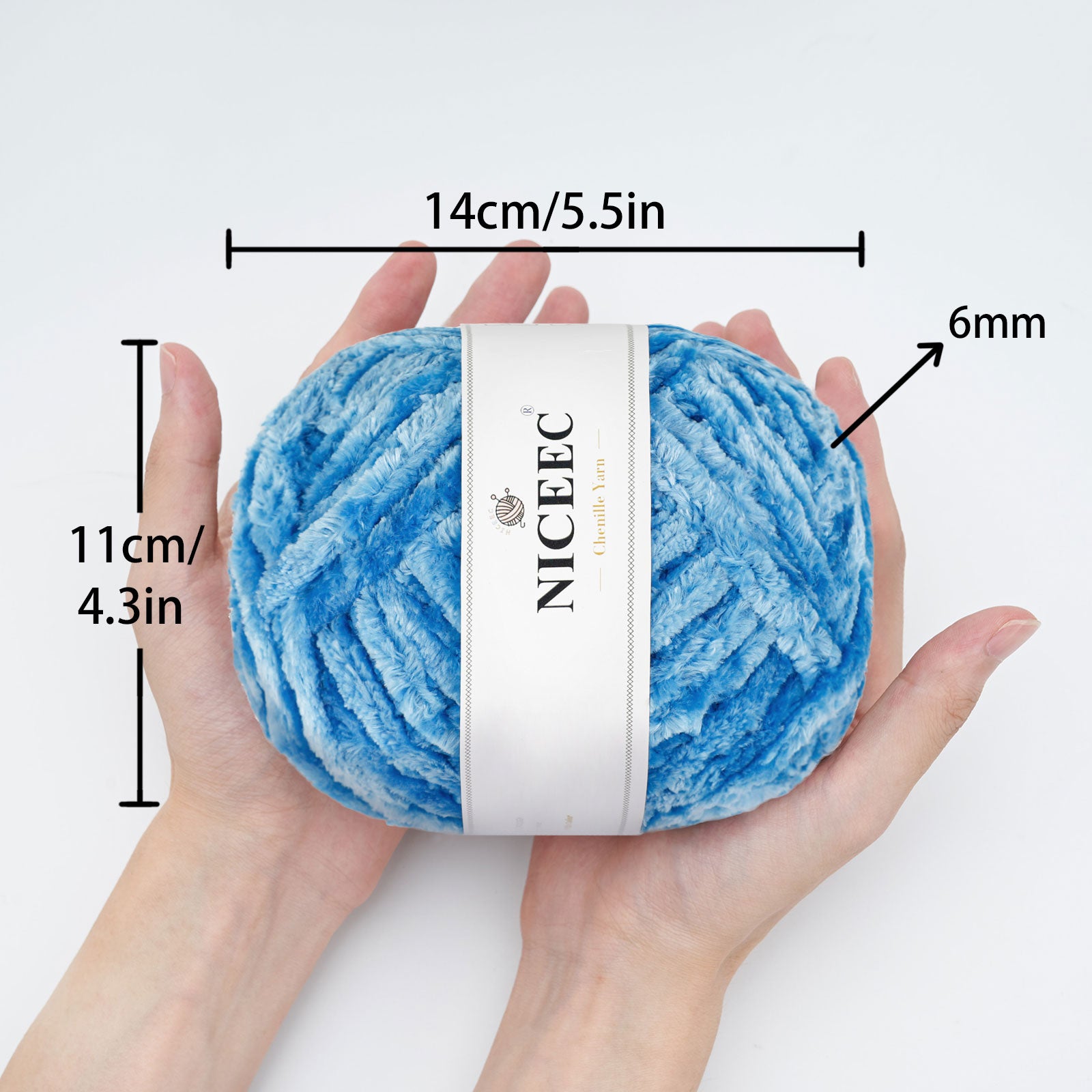 NICEEC 300g Soft Chenille Yarn Blanket Velvet Yarn for Knitting, Crochet, Weaving DIY Craft Total Length 150m (164yds)