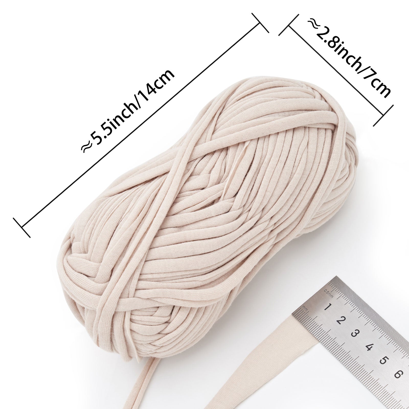 NICEEC 2 Skeins Soft T-Shirt Yarn for Crochet & Knitting -Easy Crocehted Solid Color Fabric Cloth Yarn for Handmade DIY Crafts - Bag, Basket, Cushion