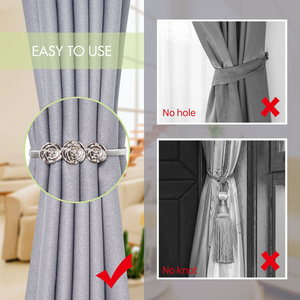 Spring Rope Curtain Tiebacks Convenient Decorative Alloy Drape Holdbacks Modern Simple Style Curtain Tie Backs